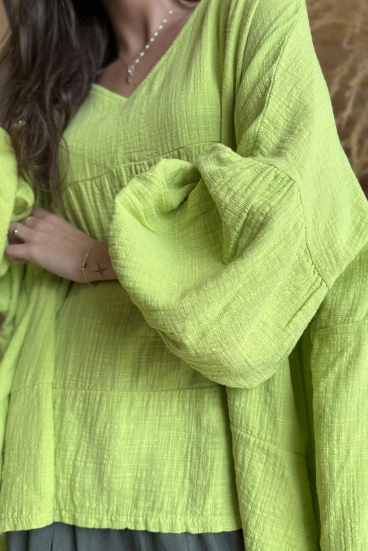 Suri Cushion Cotton Artist Smock Lime /15=